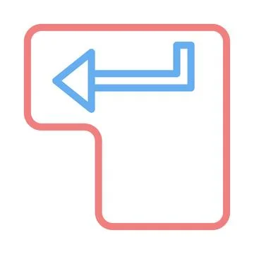 Return Arrow Key Button, Back Navigation Sign Stock Illustration