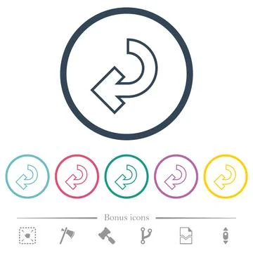 Return arrow outline flat color icons in round outlines Stock Illustration