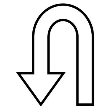 Return Arrow Outline Vector Icon Stock Illustration