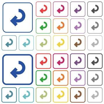 Return arrow outlined flat color icons Stock Illustration