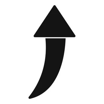 Return arrow pointing up with curved line and triangle tip Stock Illustration