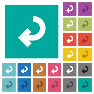 Return arrow square flat multi colored icons Illustrazione stock