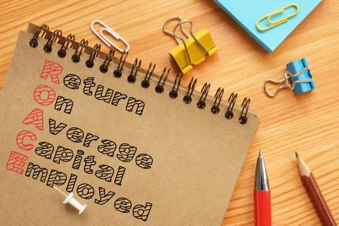Return on Average Capital Employed ROACE is shown on the conceptual photo Stock Photos