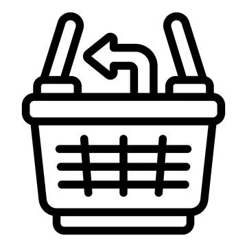 Return basket icon outline vector. Service delivery Illustrazione stock