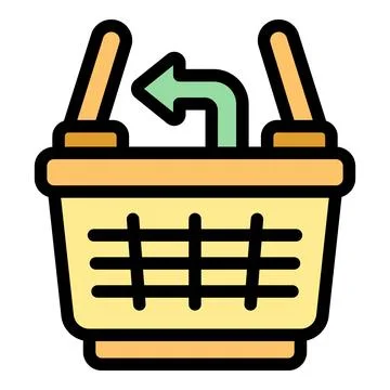Return basket icon vector flat Stock Illustration