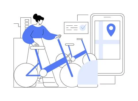 Return the bike isolated cartoon vector illustrations. Ilustración de archivo