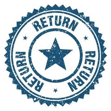 Return blue grunge round stamp. return stamp Stock Illustration