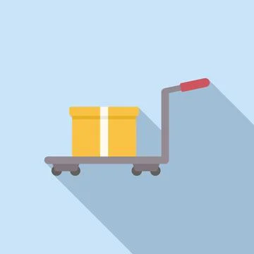 Return box cart icon flat vector. Parcel product Stock Illustration