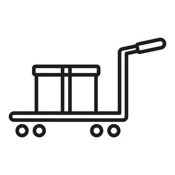 Return box cart icon outline vector. Parcel product Stock Illustration