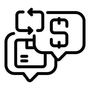 Return box chat icon outline vector. Service delivery Stock Illustration