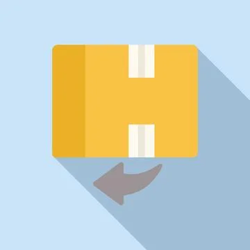 Return box icon flat vector. Cargo money Illustration