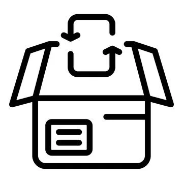 Return box icon outline vector. Delivery store Stock Illustration