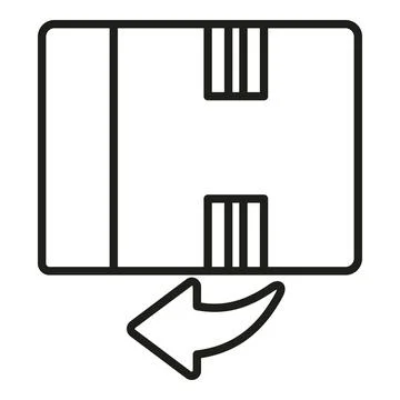 Return box icon outline vector. Cargo money Stock Illustration