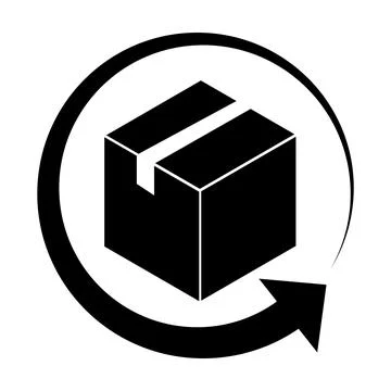 Return box icon vector delivery shipping concept for graphic design, logo, we Stock Illustration