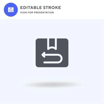 Return Box icon vector, filled flat sign, solid pictogram isolated on white,  스톡 일러스트