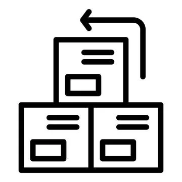 Return boxes icon, outline style Stock Illustration