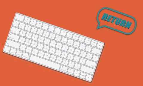 Return, Business Concept, Return On Web with Keyboard on Dark orangeBackgroud Stock Illustration