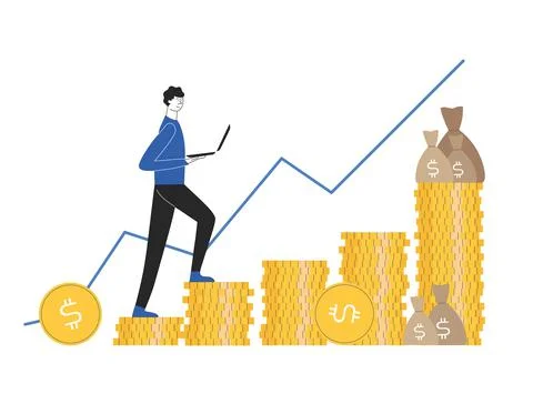 Return on business concept vector illustration. Commerce activity progress and Stock Illustration