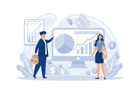 Return on business flat vector illustration Stock Illustration