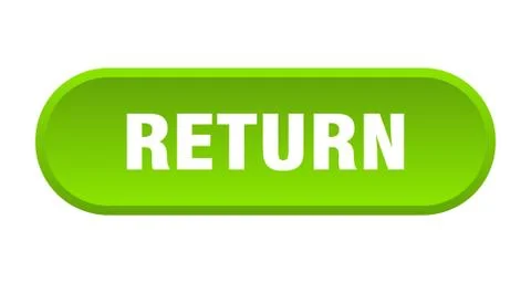 Return button. return rounded green sign. return Illustrazione stock