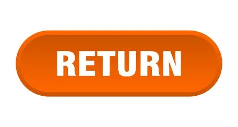 Return button. return rounded orange sign. return Illustrazione stock