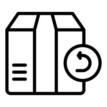 Return cargo box icon, outline style Stock Illustration