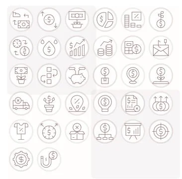 Return Comprehensive Vector Bundle with 32 Detail Enhanced Thin Line High R.. Stock Illustration