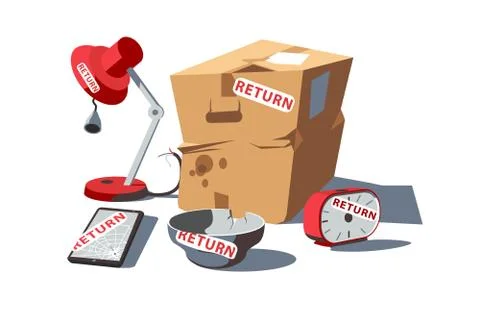 Return of damaged goods Stock Illustration