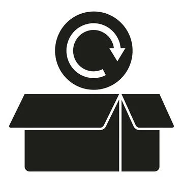 Return empty box icon simple vector. Parcel product Illustration