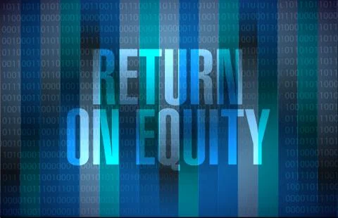 Return on equity binary sign concep Stock Illustration