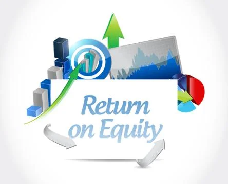 Return on equity business graphs sign concept Stock Illustration
