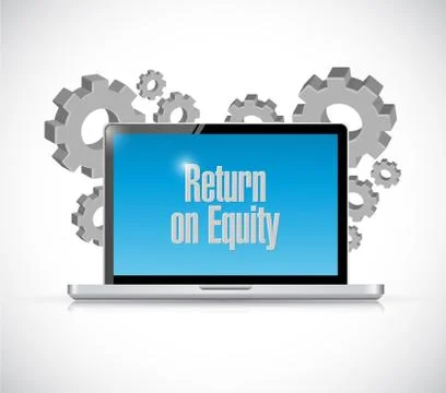 Return on equity tech computer sign concept Stock Illustration