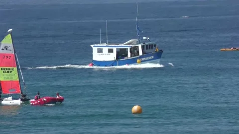 Return from fishing 01 Stock Footage 146721445