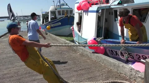 Return from fishing 04 Stock Footage 146723152
