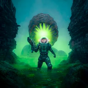 Return to forbidden planet Stock-Illustration