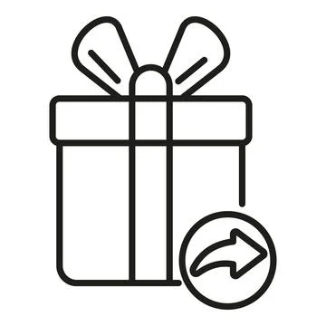 Return gift box icon outline vector. Product delivery Stock Illustration