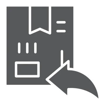 Return glyph icon, delivery and shipping, box sign, vector graphics, a solid 스톡 일러스트