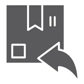 Return glyph icon, parcel and delivery, package sign, vector graphics, a solid Stock Illustration