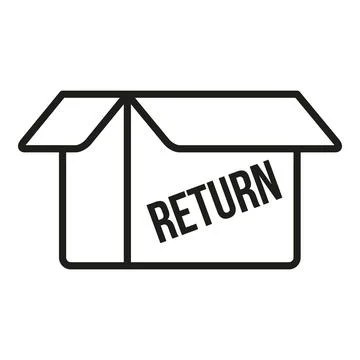 Return goods box icon outline vector. Parcel service Stock Illustration