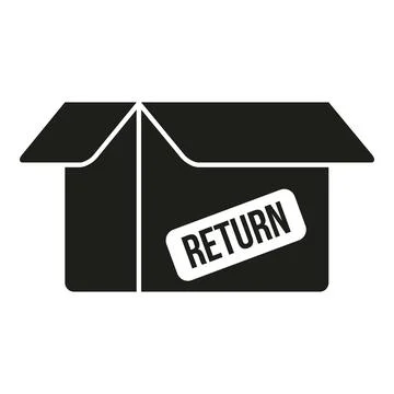 Return goods box icon simple vector. Parcel service 스톡 일러스트