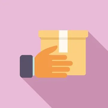 Return of goods icon flat vector. Parcel delivery Stock Illustration