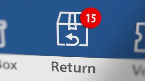Return Icon with Animated Counting Numbers. Online Shopping Concept Stock Footage 123688145