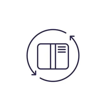 Return icon, line Stock Illustration