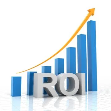 Return on investment chart, 3d render Illustrazione stock