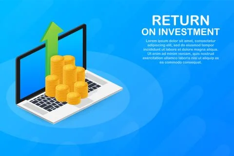 Return on investment concept vector stock illustration in isometric design. R Stock Illustration