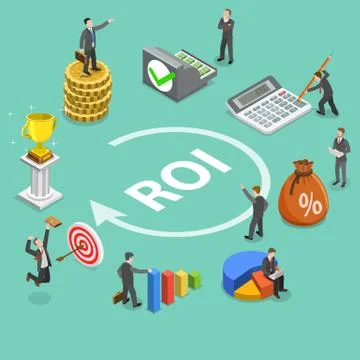 Return on investment flat isometric vector concept Stock Illustration