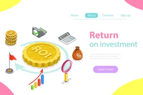 Return on investment flat isometric vector. Stock Illustration