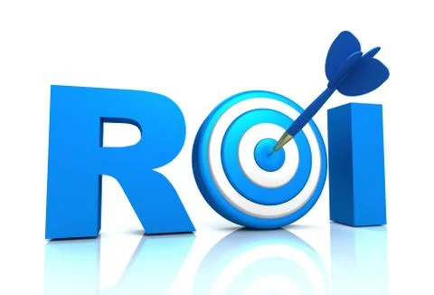 Return on investment - roi concept  3d illustration Stock Illustration