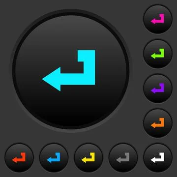 Return key dark push buttons with color icons Stock Illustration