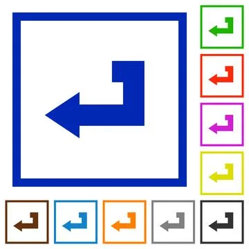 Return key flat framed icons Stock Illustration